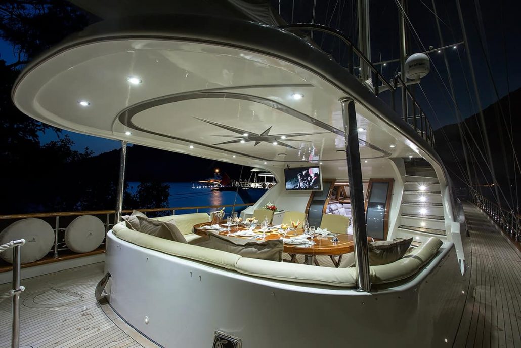 Aft deck at night