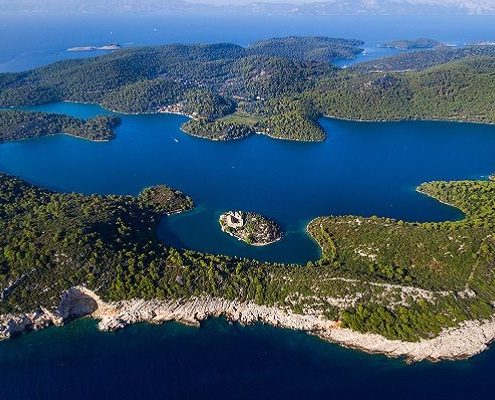 Aerial view of Mljet