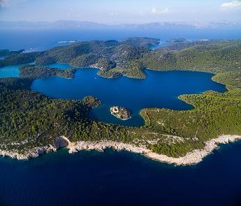 Aerial view of Mljet Lake Aerial view of Mljet Lake