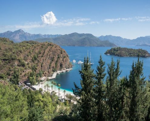 A panoramic landscape in Marmaris region