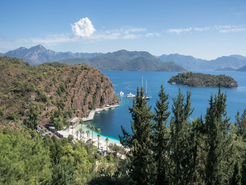 A panoramic landscape in Marmaris region