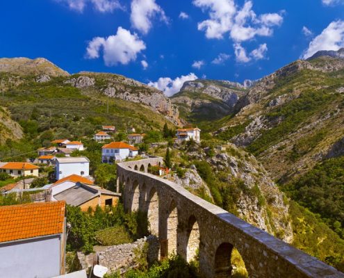 Aqueduct in Bar Old Town - Montenegro - nature and architecture