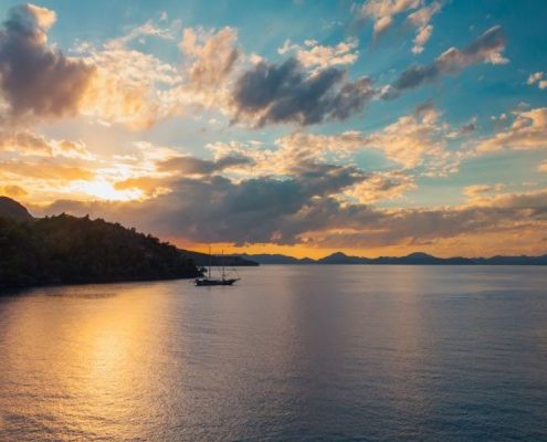 Beautiful beach and pine trees at Fethiye Turkey