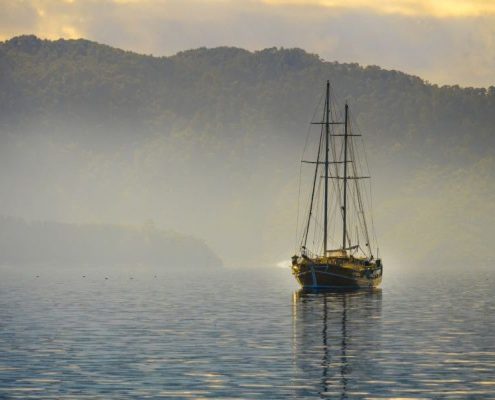 Gulet cruising in sea of Marmaris, Turkey