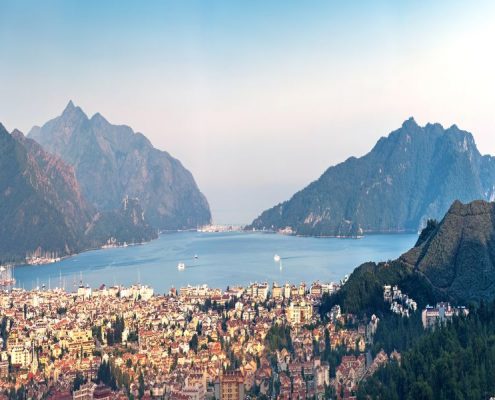 Coastline Panorama In Marmaris Icmeler