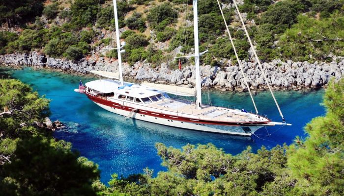 Gulet Zelda in the bay Gulet Zelda in the bay