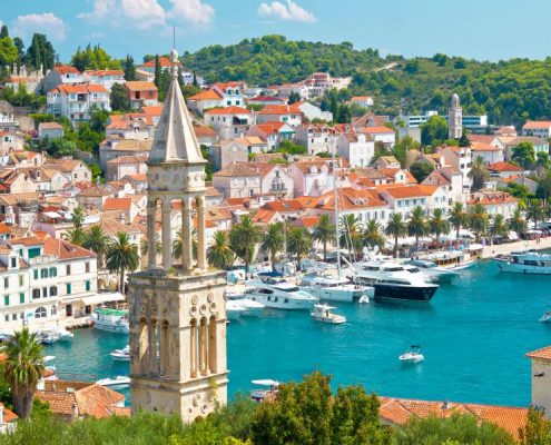 Amazing town of Hvar harbor