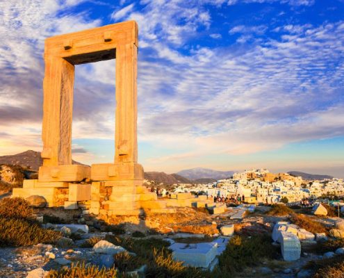 Landmarks of Greece - antique Potara gates in Naxos island