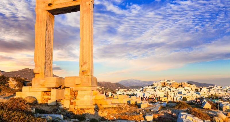 Landmarks of Greece - antique Potara gates in Naxos island