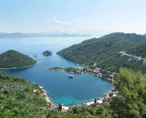 Panoramic view of the Prozura bay, island Mljet, Croatia