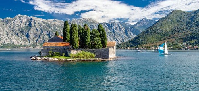 Perast insulae Santa George in Montenegro on the Adriatic Sea in Montenegro on the Adriatic Sea
