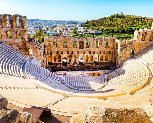Ancient amphitheater Athens Greece