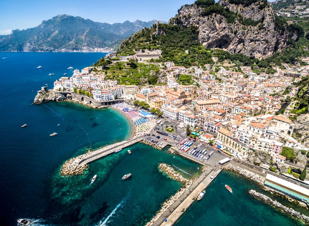 Aerial View of Maiori, Amalfi coast, Italy