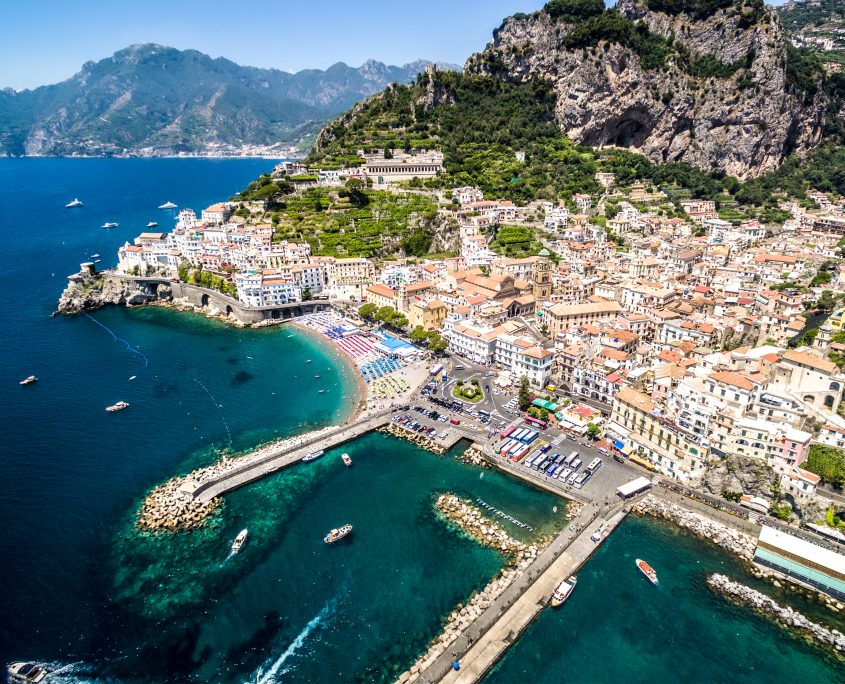 Aerial View of Maiori, Amalfi coast, Italy