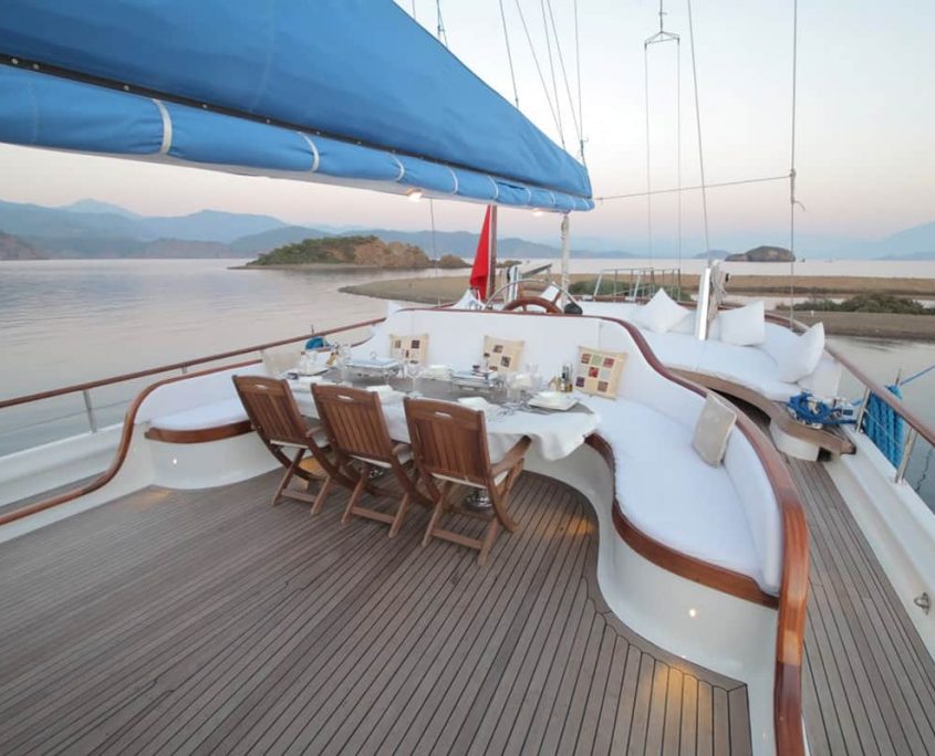 ECE BERRAK Dining area on Aft deck