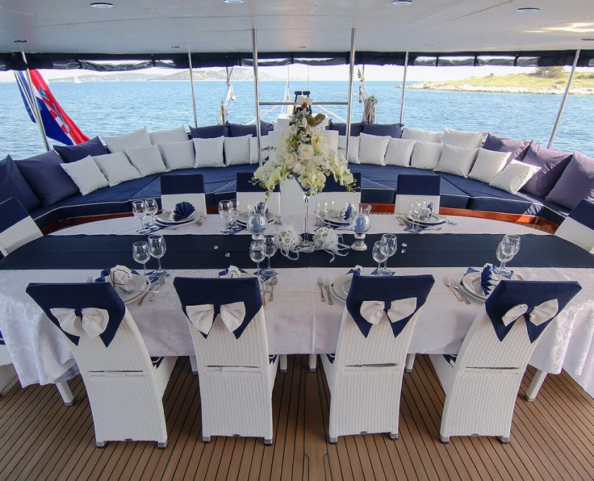 AURUM Aft Deck Dining Area