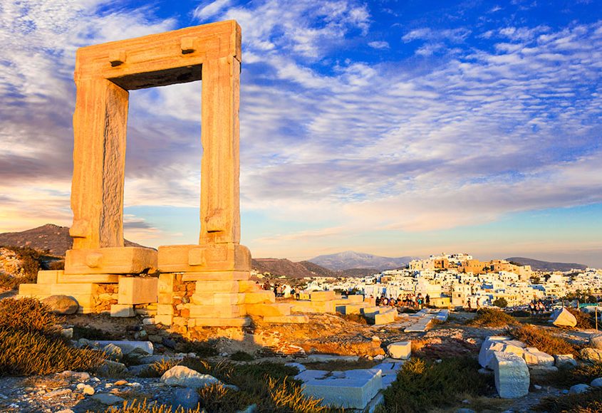 Landmarks of Greece - antique Potara gates in Naxos island