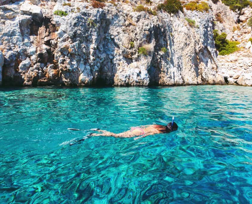 Snorkling in bay