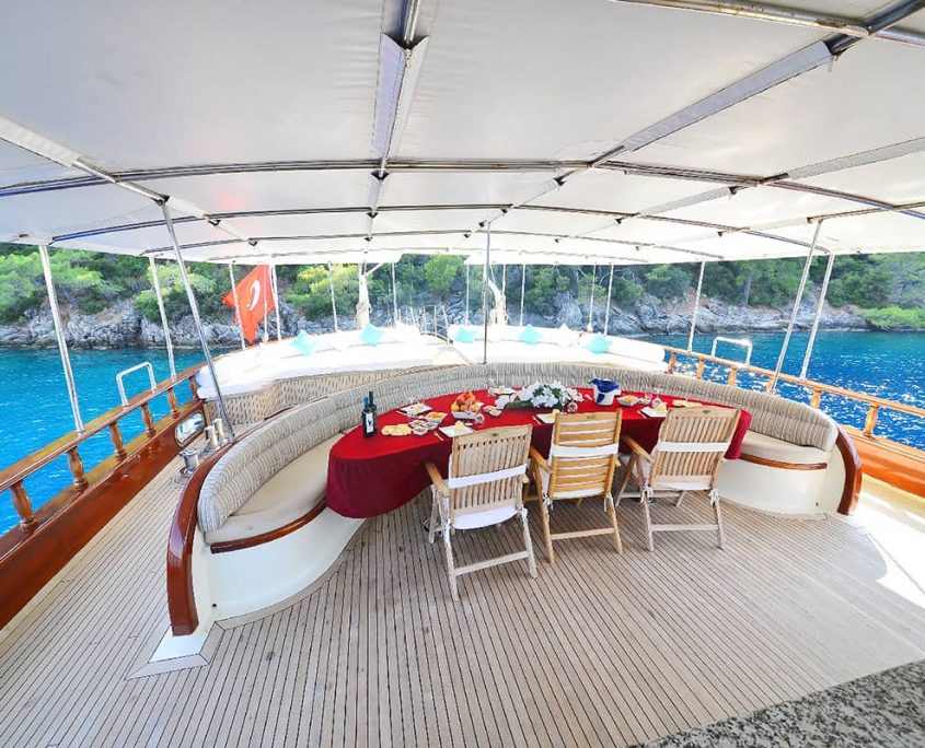 BERRAK SU Dining area on Aft deck