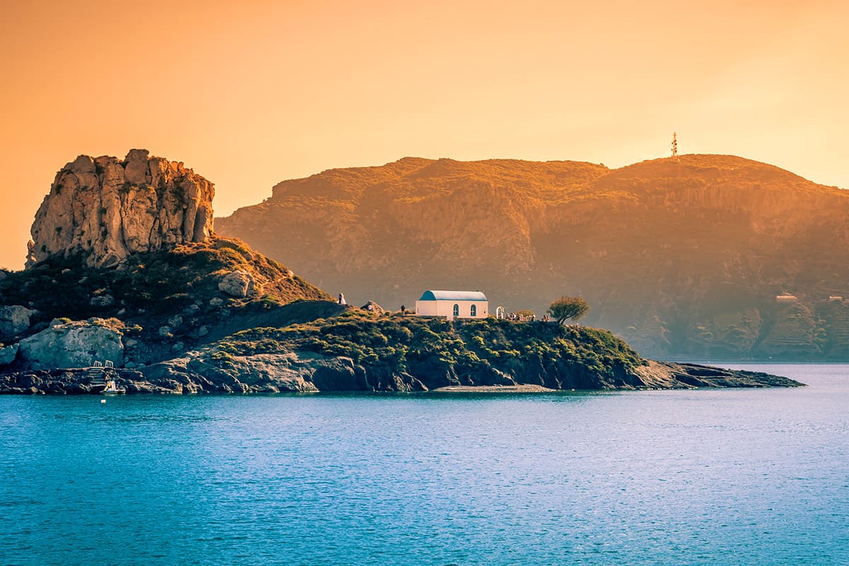 Kastri island in Kefalos Bay, Kos