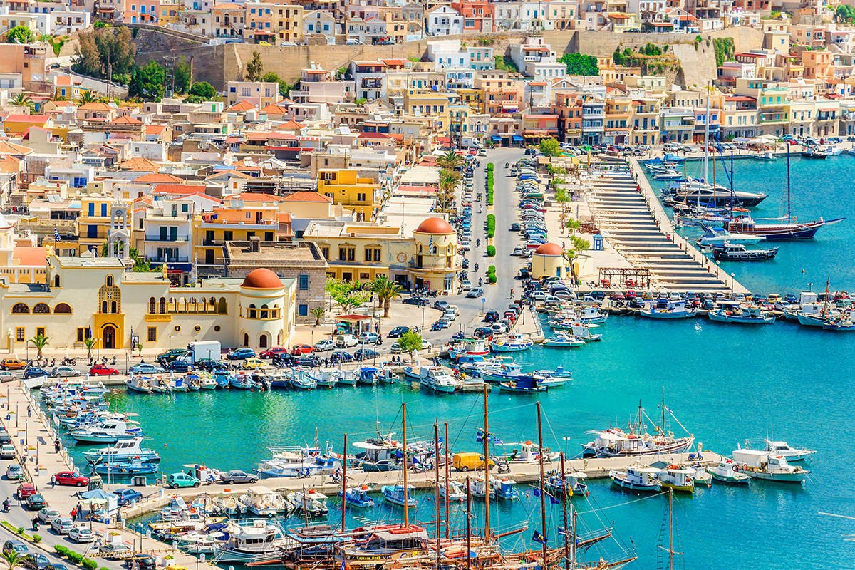 Port of Pothia on Kalymnos island, Greece