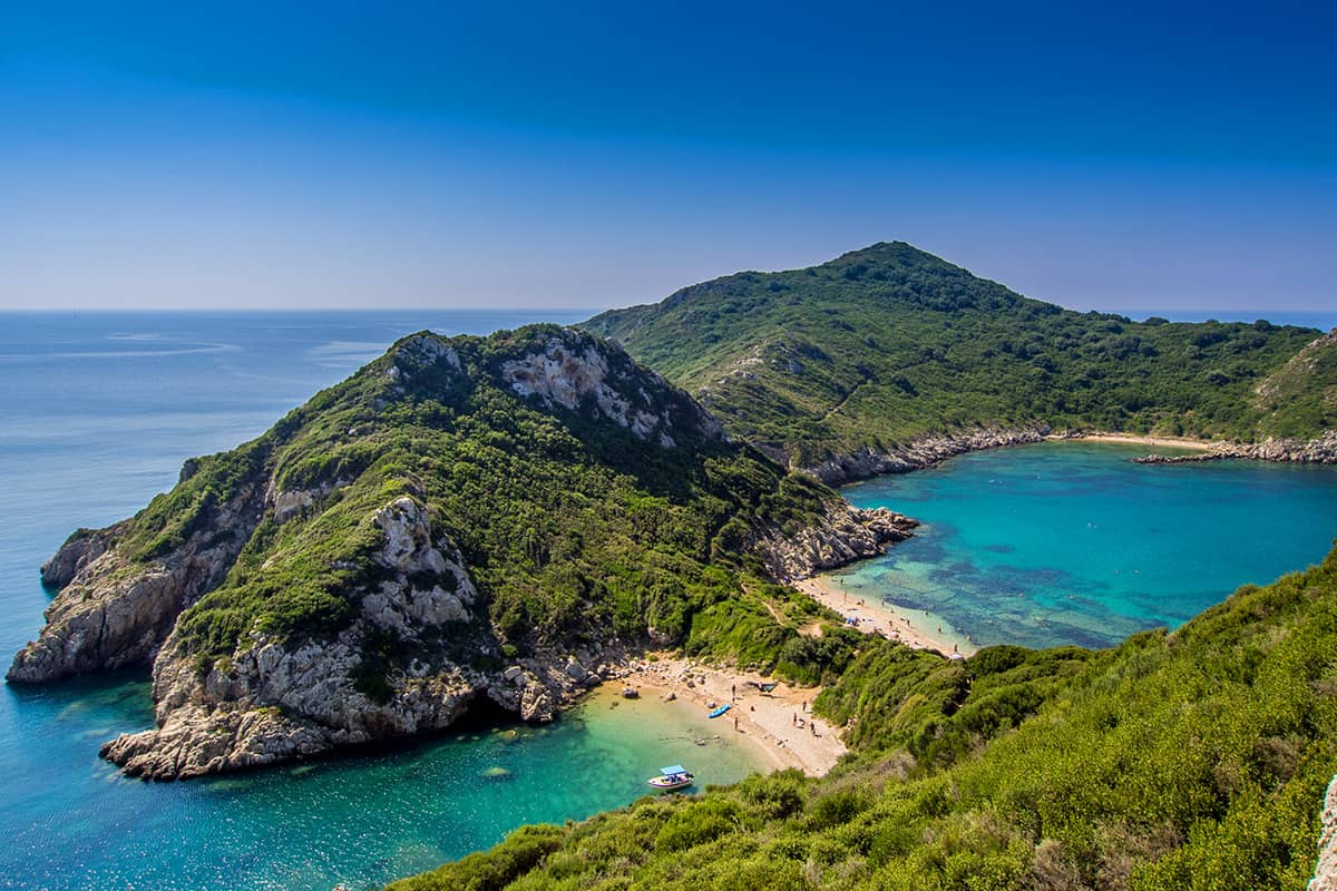 Porto Timoni beach on Corfu Greek island