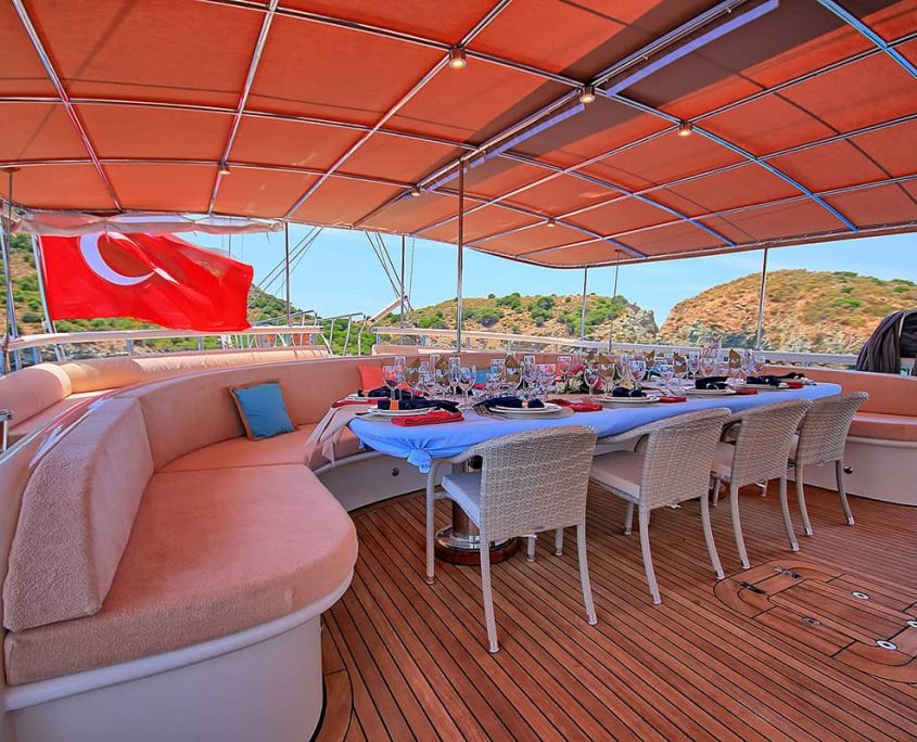 QUEEN OF SALMAKIS Aft deck