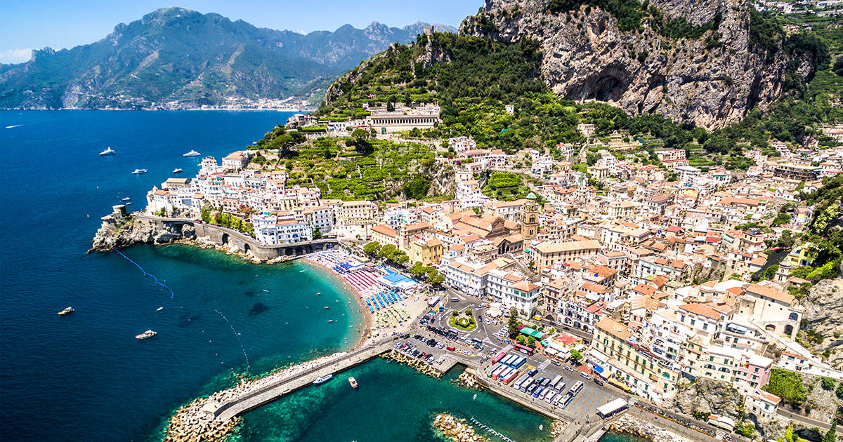 Aerial View of Maiori, Amalfi coast, Italy