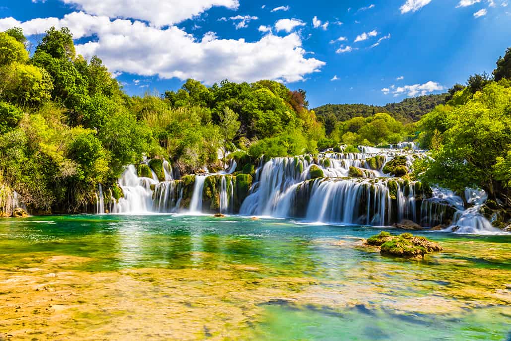Beautiful Skradinski Buk Waterfall In Krka National Park - Dalmatia Croatia Europe