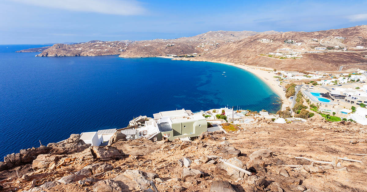 Mykonos island beach, Greece