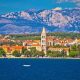 Zadar waterfront view from the sea Dalmatia Croatia