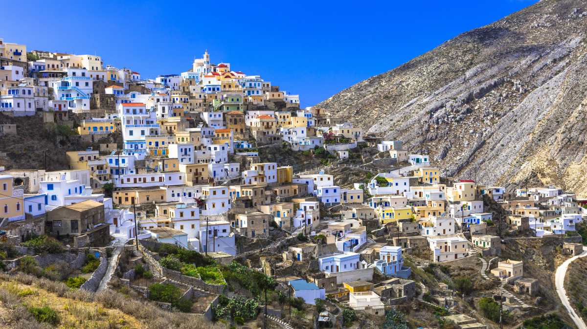 beautiful villages of Greece - impressive Olimbos in Karpathos i