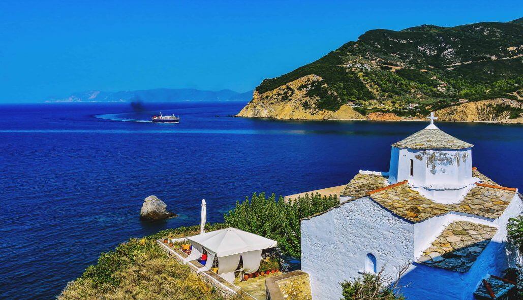 White-church-in-Skopelos-Skopelos-island-Greece
