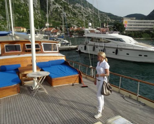 Alenka inspecting gulet